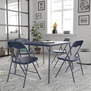 Carnegy Avenue 5-Piece Navy Folding Card Table and Chair Set CGA-JB-500009-NA-HD