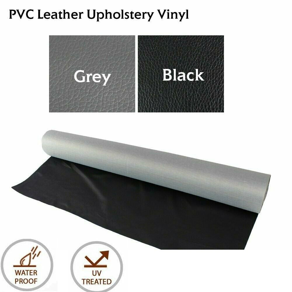 Car andMarine Vinyl Faux Leather Upholstery Black/Gray Repair in/Patch Up Seat Shole Shedding 54