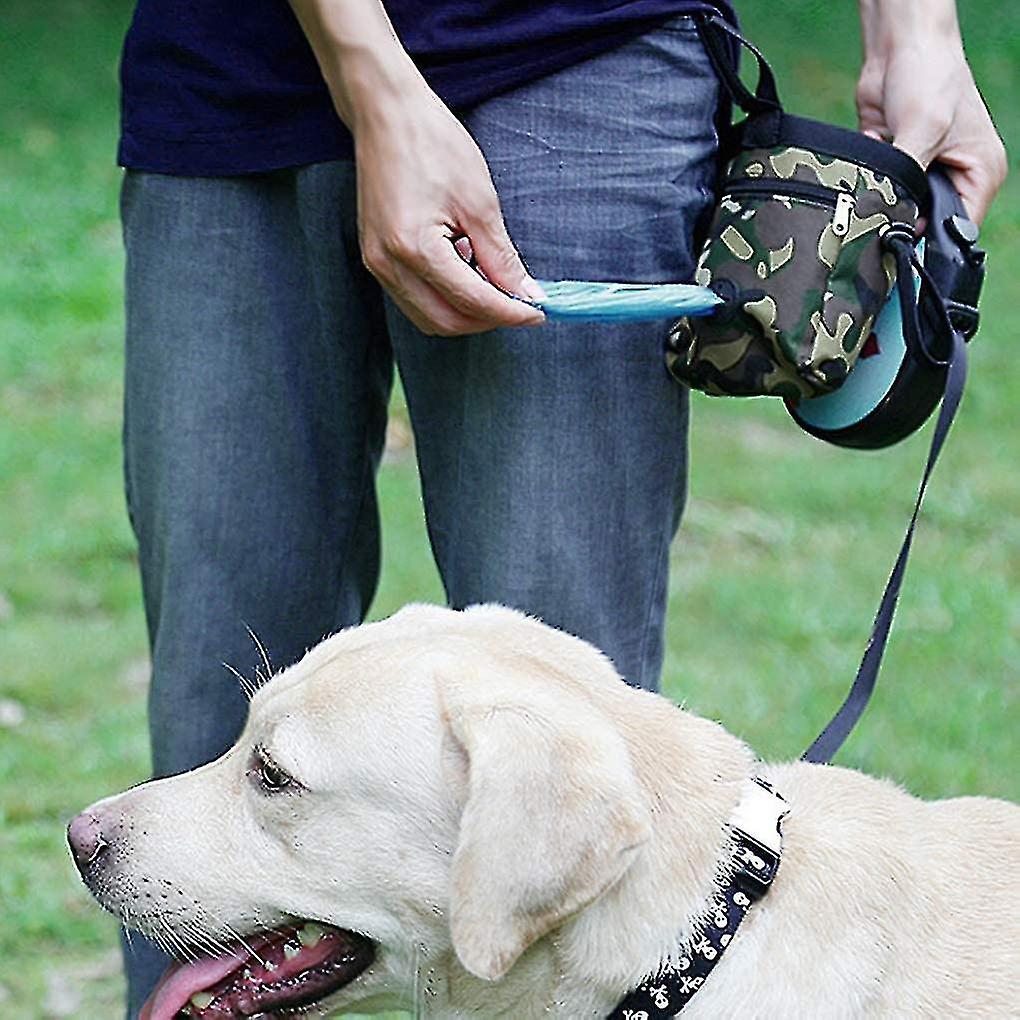 Pet Training Treat Bag Dog Treat Bag Built-in Poop Bag Dispenser Pet (green)