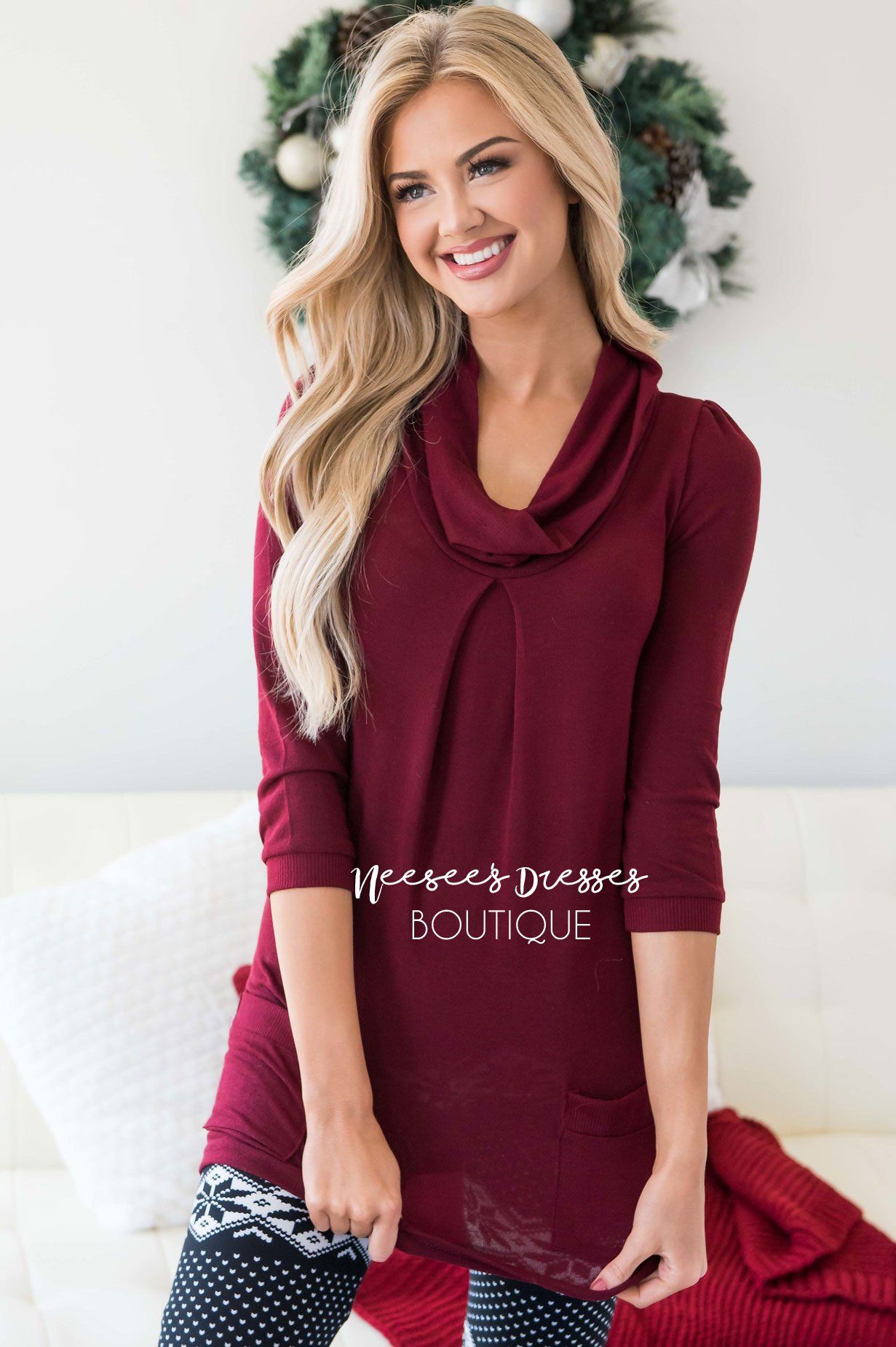 Cowl Neck Pocket Tunic