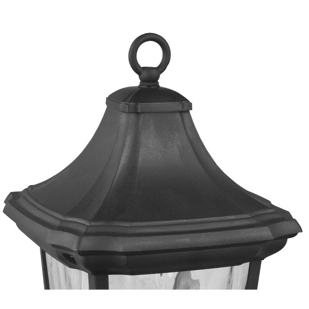 Progress Lighting Marquette 1 light Outdoor Black Post Lantern With Water Glass Shade