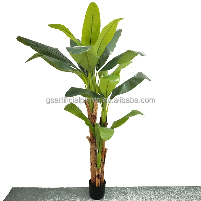 Customization Reality  Plastic 180Cm Artificial Banana Leaves For Indoor Outdoor Decoration Artificial Trees