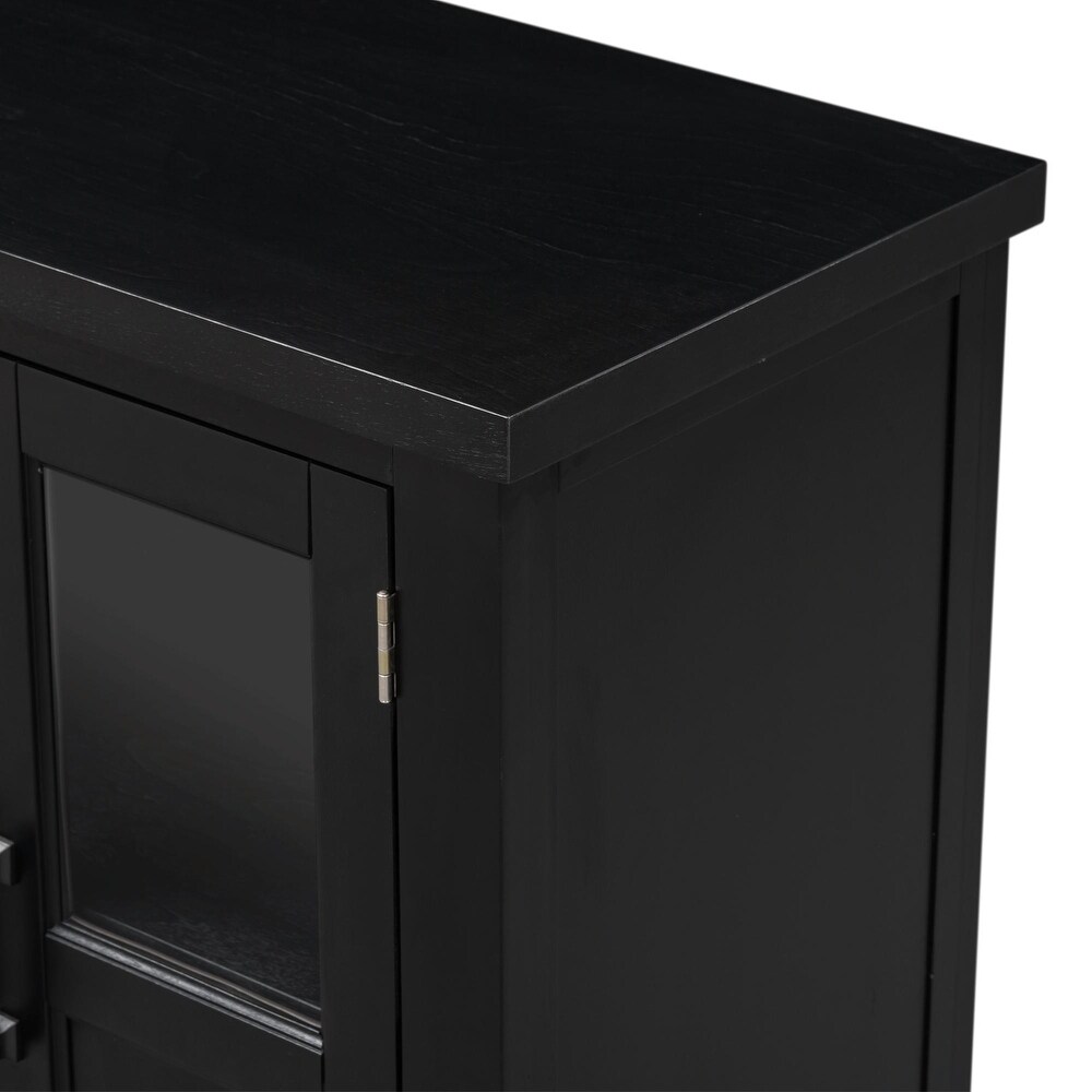 4 Door Cabinet with Adjustable Shelf and Metal Handles