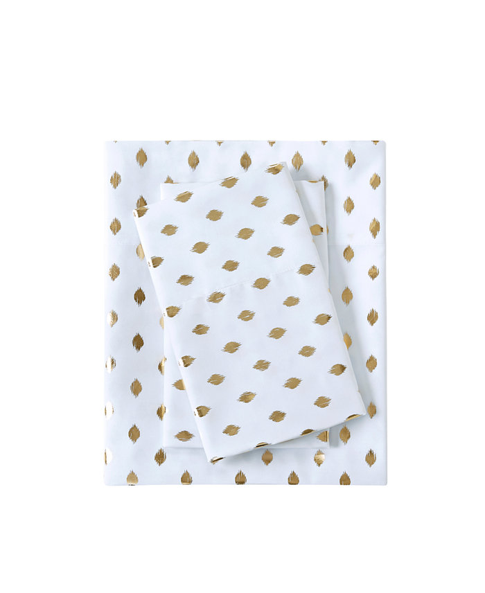 Intelligent Design Metallic Dot Sheet Set  Twin