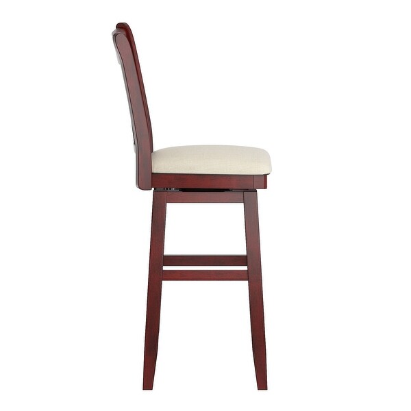 Eleanor Double X Back Wood Swivel Bar Stool by iNSPIRE Q Classic