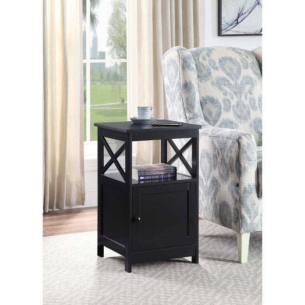 Oxford End Table With Storage Cabinet And Shelf Breighton Home