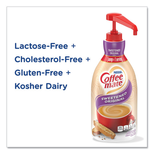 Coffee-mate Liquid Coffee Creamer， Sweetened Original， 1500mL Pump Dispenser (13799)