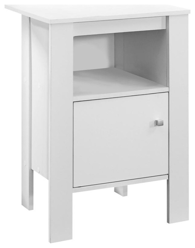 Accent Table   White Night Stand With Storage   Contemporary   Side Tables And End Tables   by Homesquare  Houzz