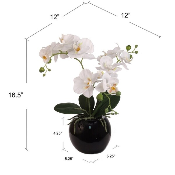 Set of 2 Silk Orchid Arrangement in Vase.18x14 Inch