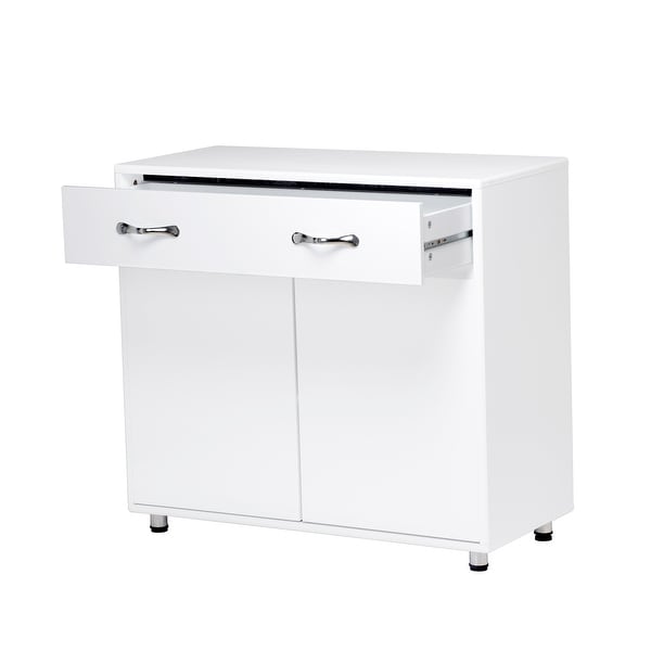 White Two Door Side Table