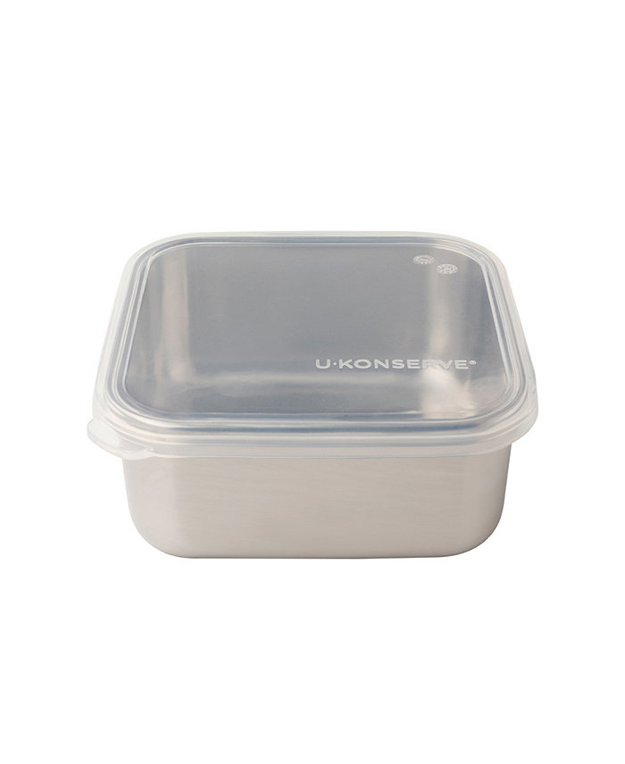 U-Konserve Stainless Steel Food to-go Container with Silicone Lid Square 30 oz