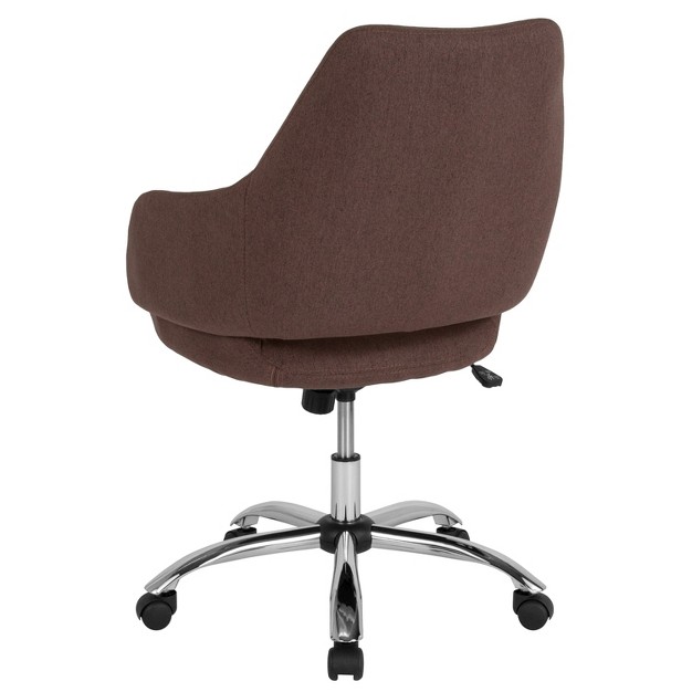 Flash Furniture Madrid Home And Office Upholstered Mid back Chair In Brown Fabric