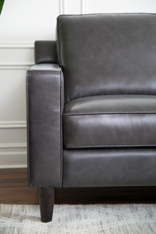 Milton Top Grain Leather Armchair   Modern   Armchairs And Accent Chairs   by Abbyson Living  Houzz