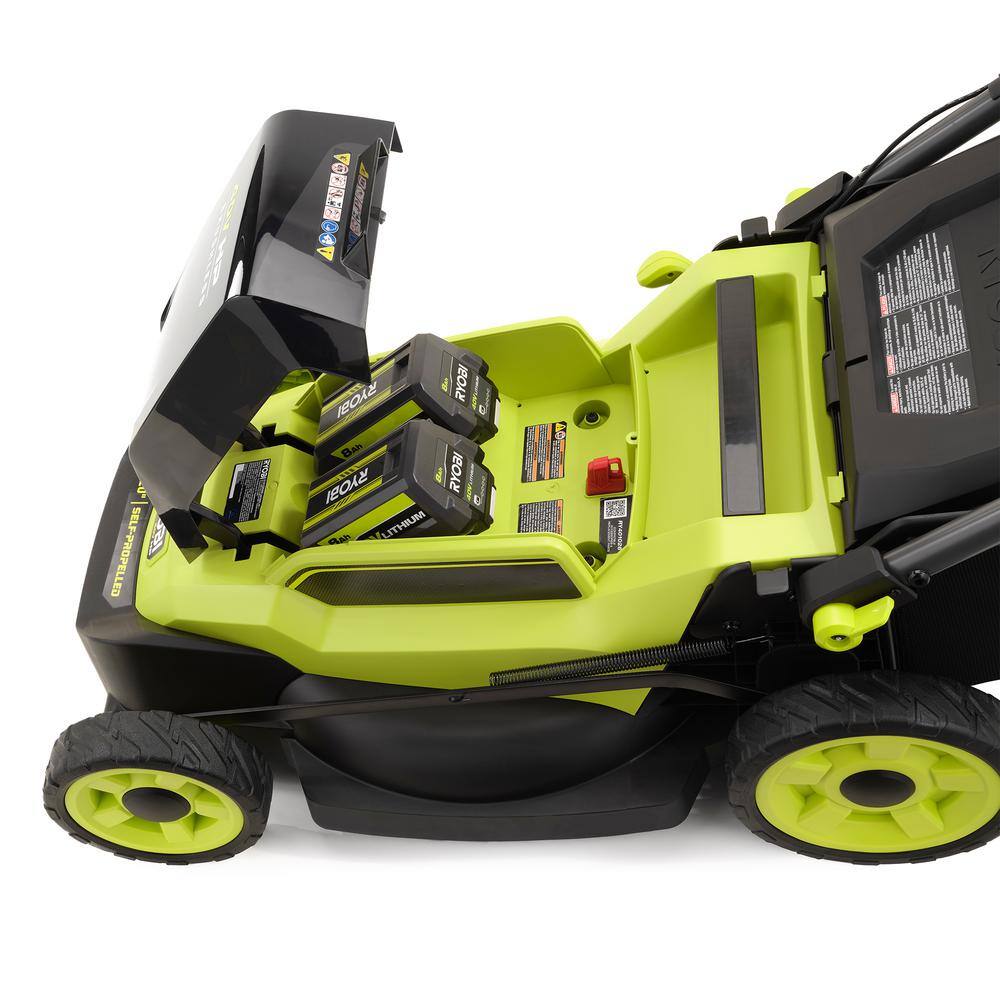 RYOBI 40V HP Brushless 20 in. Cordless Electric Battery Dual Blade Walk Behind Self-Propelled Mower - 8.0Ah Battery  Charger RY401260VNM