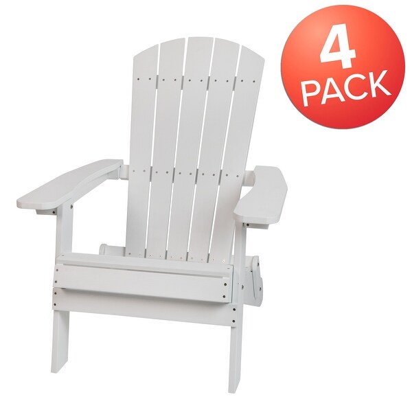 Polyresin Folding Adirondack Indoor/Outdoor Patio Chair (Set of 4)