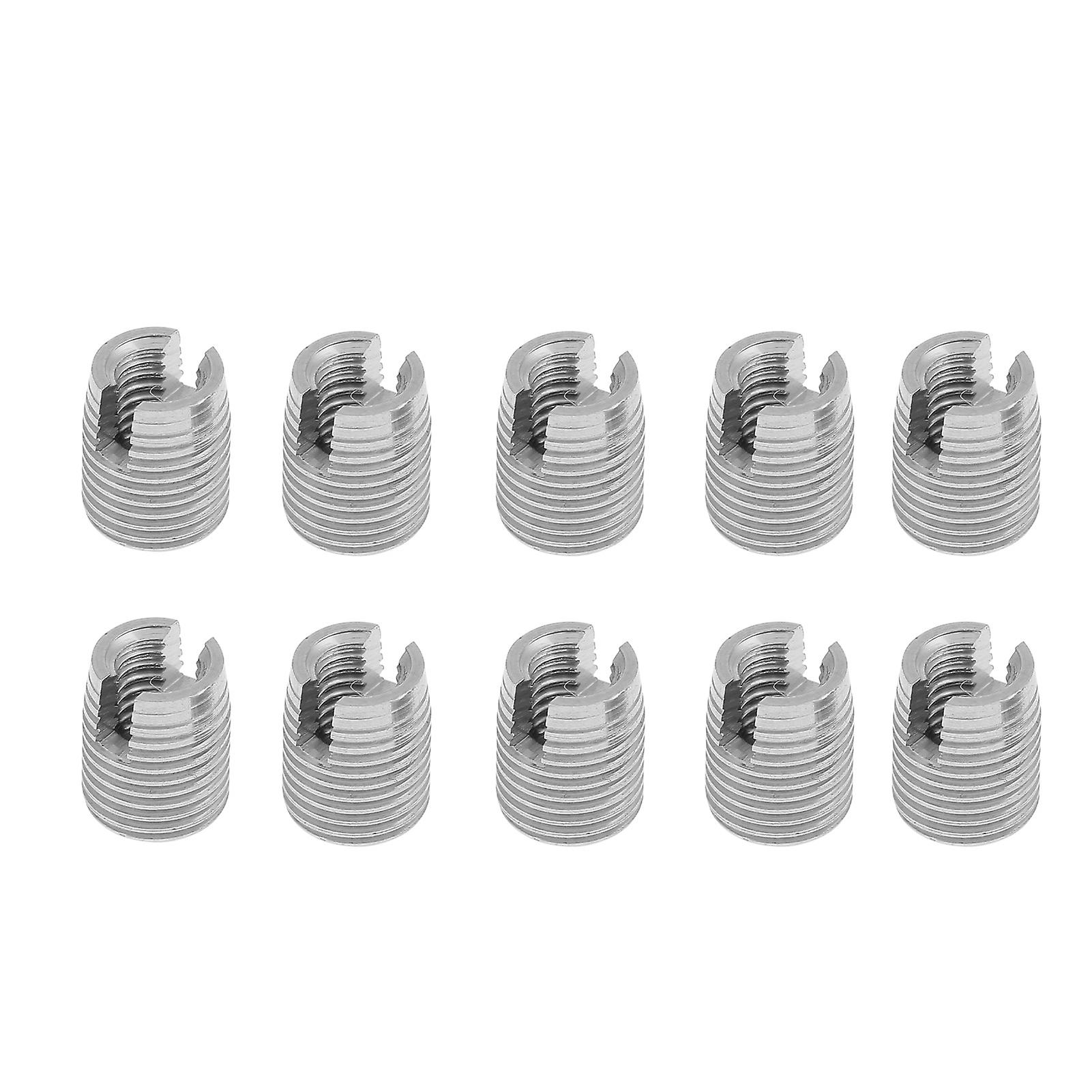 20pcs 303 Stainless Steel Self Tapping Thread Insert Screw Bushing Slotted Wire Thread Repair Insert