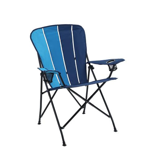 MF Studio Camping Folding Lawn Chair with Cup Holder, Heavy Duty Steel Frame Support up to 350Lbs, Blue