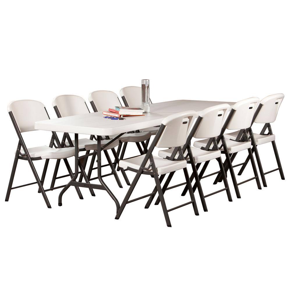 Lifetime 8 ft. White Granite Plastic Folding Table (Commercial) 22980