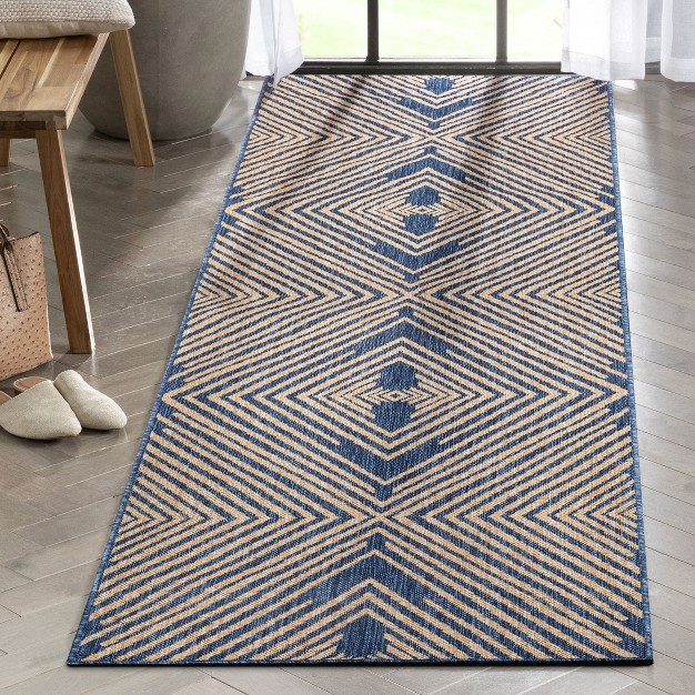 Well Woven Kesia Indoor Outdoorflat Weave Pile Chevron Stripes Geometric Area Rug