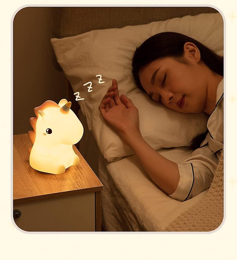 Cute Kids Night Light Night Lamp Night Lights For Kids Bedroom Toddler Baby Portable Silicone Battery Led Nightlight Nursery (unicorn)