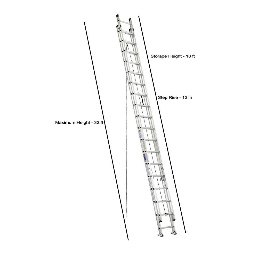 Werner 36 ft. Aluminum D-Rung Extension Ladder with 300 lb. Load Capacity Type IA Duty Rating D1536-2