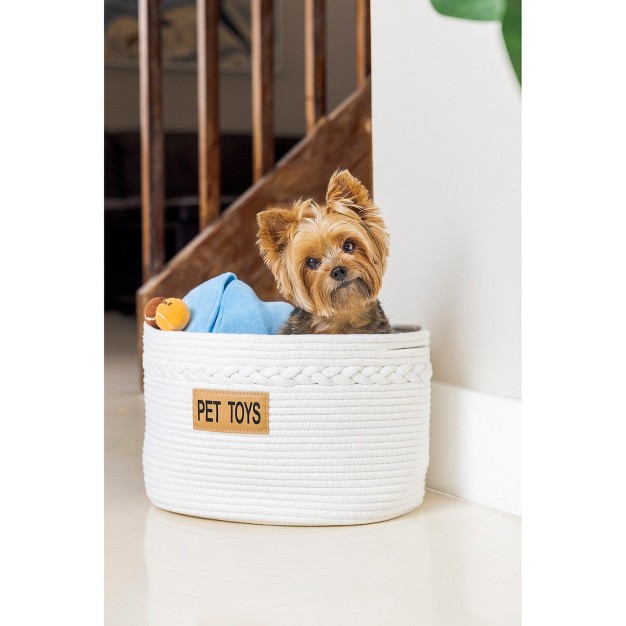 Midlee Oval Braided Handle Toys Basket