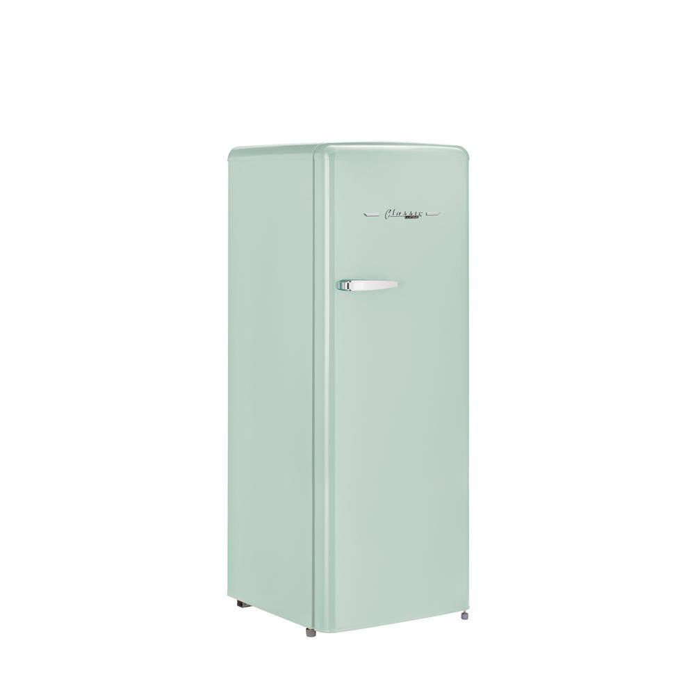 Unique Appliances Classic Retro 21.6 in. 7.6 cu. ft. Retro Single Door Mini Refrigerator with Freezer in Summer Mint Green ENERGY STAR UGP-230L LG AC