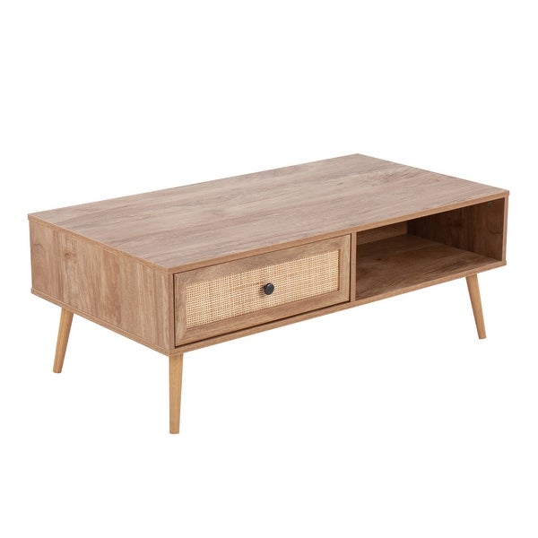 Ailani Coffee Table with Rattan Accent