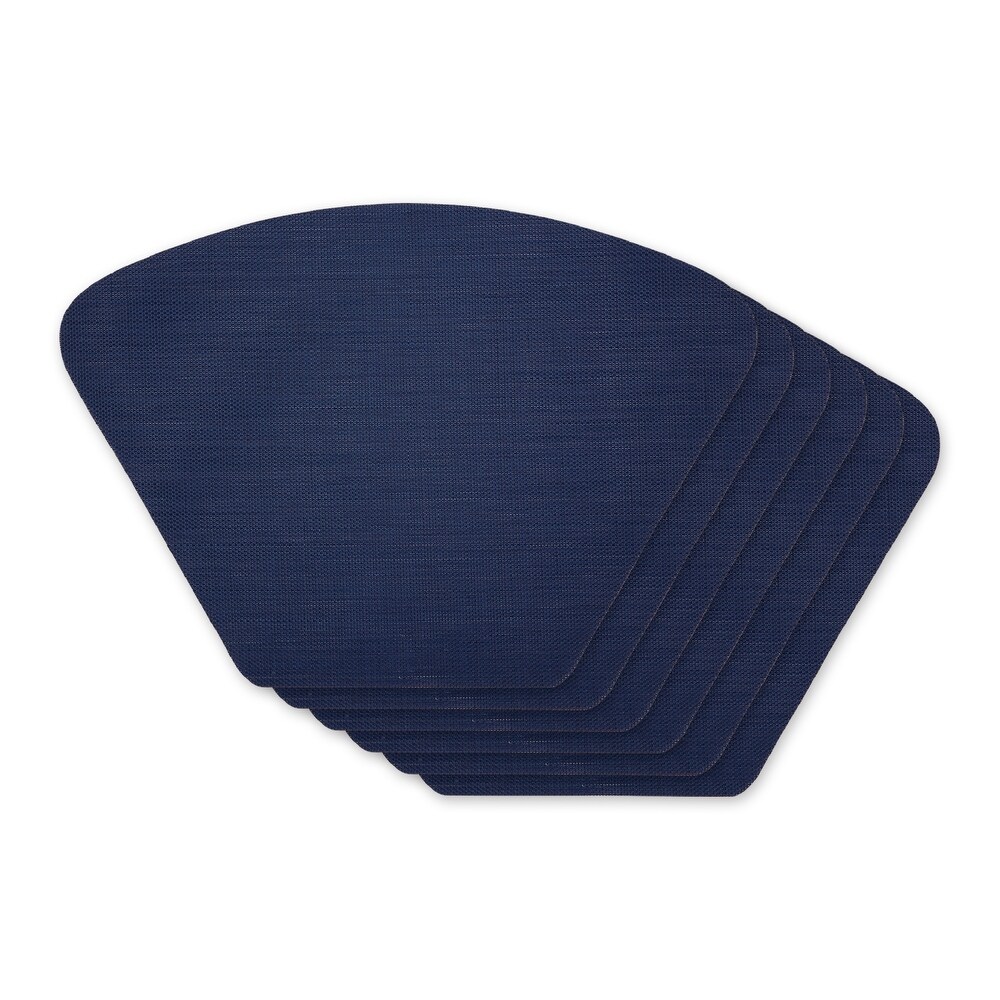 Nautical Blue Solid Round Table Placemat (Set of 6)   13x18.75