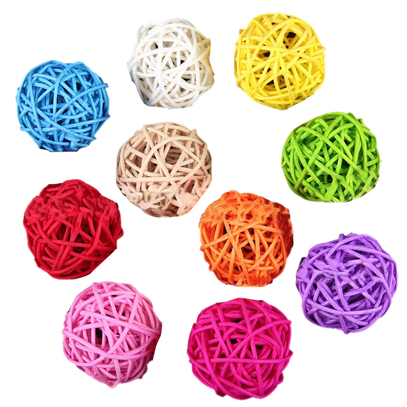 nomeni Rattan Balls Bird Toys DIY Accessories Toy for Parrot Budgie Parakeet Cockatiel African G^rey C^ockatoo 10pcs