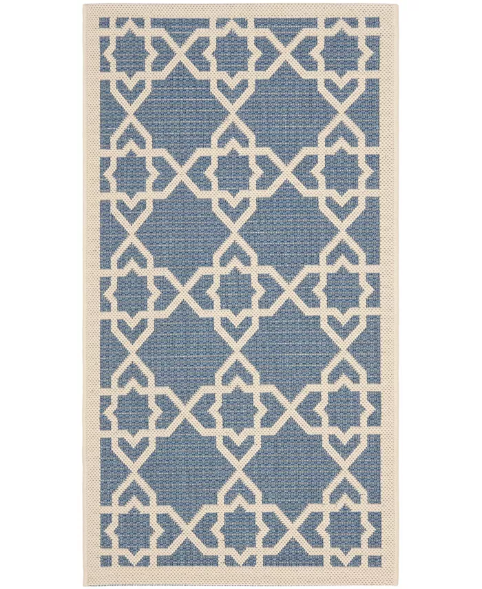 Safavieh Courtyard CY6032 Blue and Beige 2' x 3'7 Sisal Weave Rectangle Outdoor Area Rug