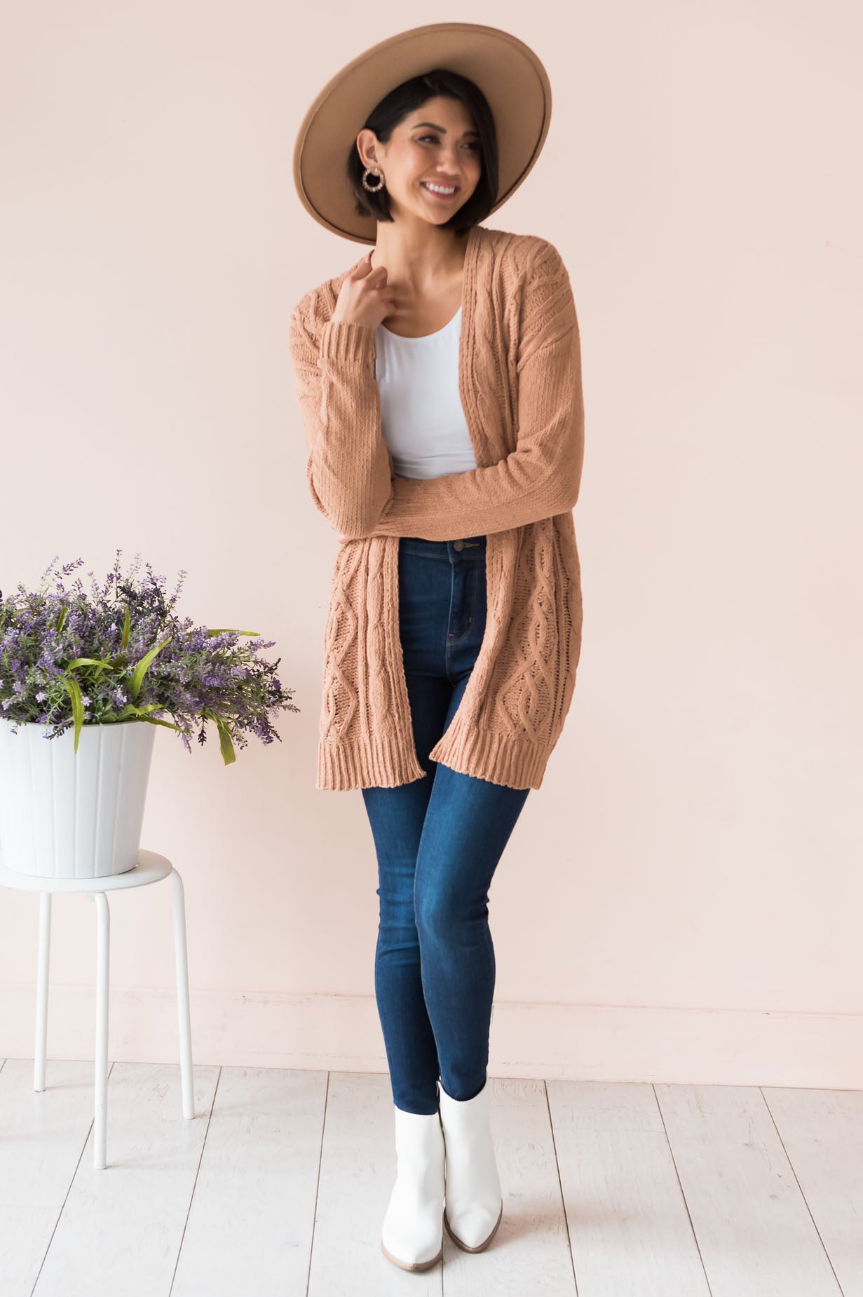 Warms My Heart Modest Chenille Cardigan