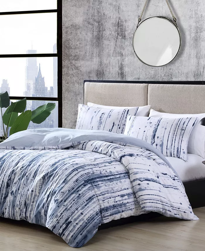 City Scene Sokal Cotton Reversible 2 Piece Duvet Cover Set， Twin