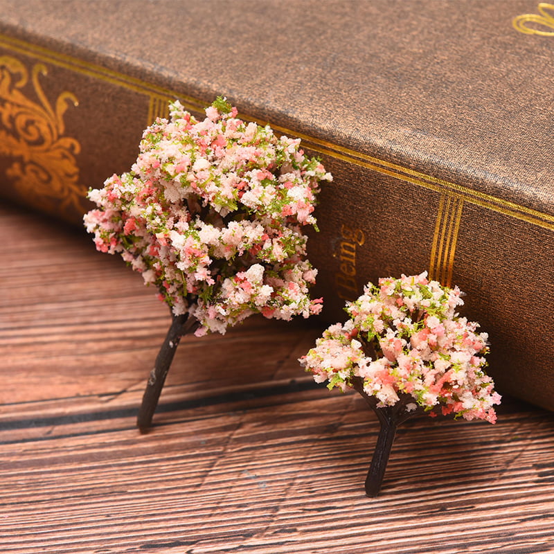 MageCrux Mini Peach Blossom Trees Micro Landscape Dollhouse Garden Decoration Accessory