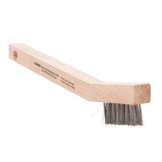 Lincoln Electric 8 in. Long Wooden Handled Stainless Steel Welding Wire Brush (.3 in. x 1.6 in. Bristle Area 3 x 7 Row) KH580