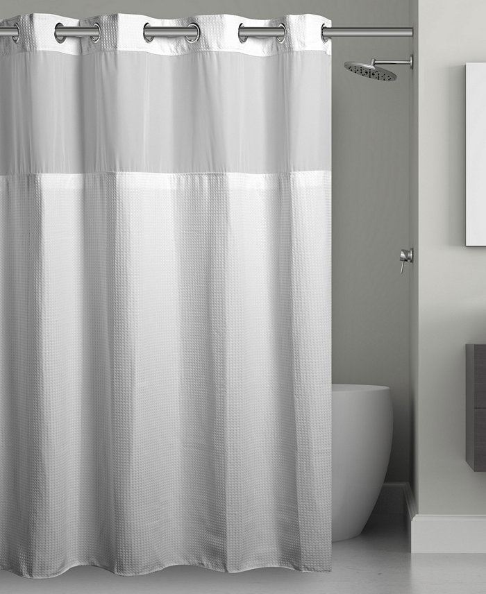 Hookless Waffle Shower Curtain with Liner 71 x 74