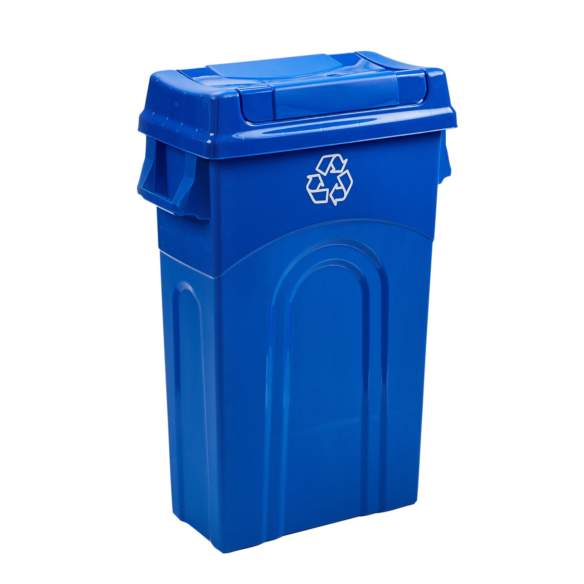 23 Gallon Highboy Kitchen Recycling Bin with Swing Lid, Blue (Used)