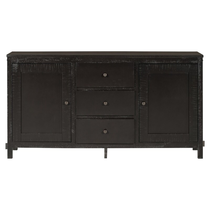 64 inch Width Retro Solid Wood Buffet Cabinet