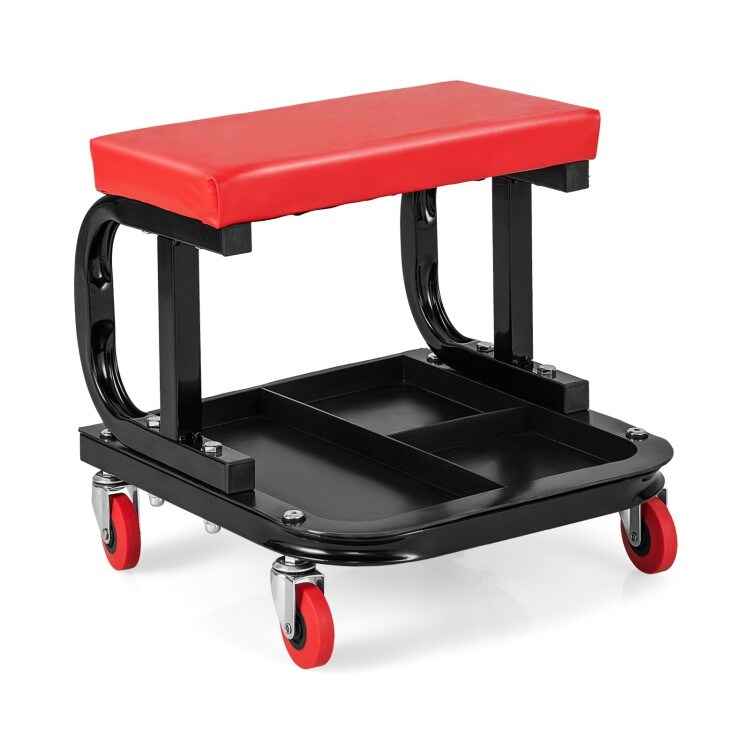 Rolling Creeper with Classified Tool Tray and Cushioned Seat   15\