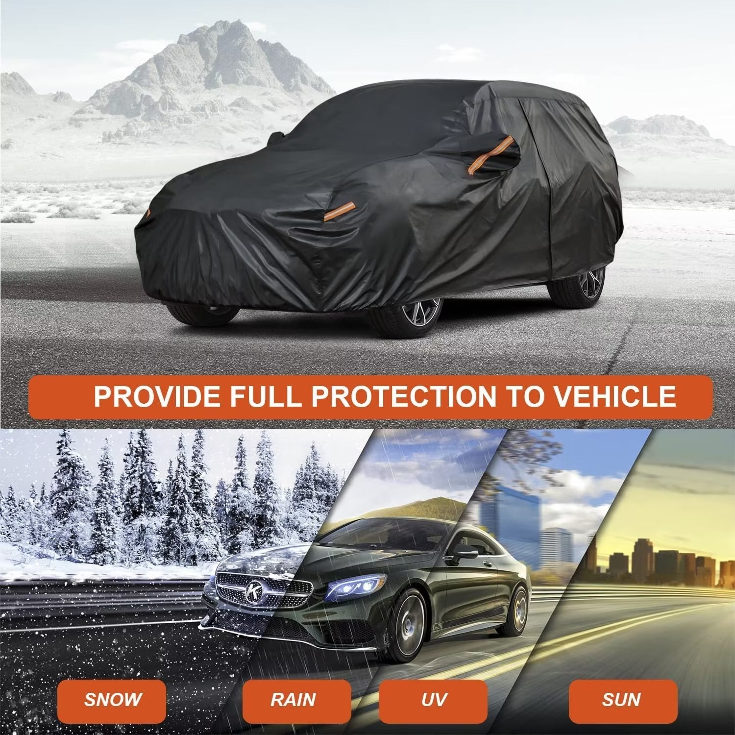 KouKou 7 Layers SUV Car Cover Custom Fit GMC Terrain (2010-2022) Waterproof All Weather for Automobiles， Full Exterior Covers Sun Rain Protection UV Protection （Deliver About 3-10 Days）