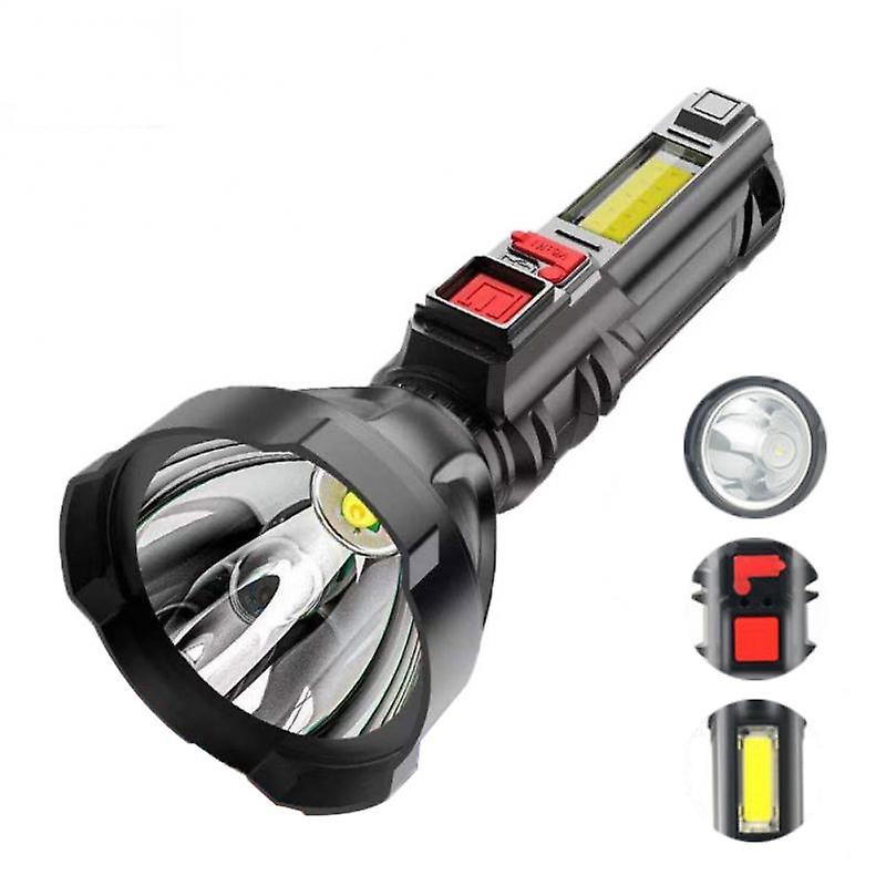 Powerful Led Flashlight Portable 4 Lighting Modes Osl+cob Torch Usb Charging Long-range Searchlight Waterproof Spotlights