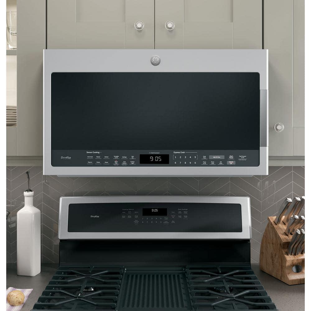 GE Profile Profile 21 cu ft Over the Range Microwave in Stainless Steel with Sensor Cooking