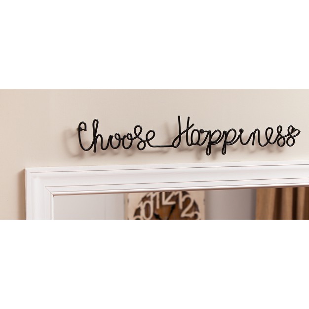 Evergreen Choose Happiness Cursive 3 d Metal Wall Decor In Black Finish