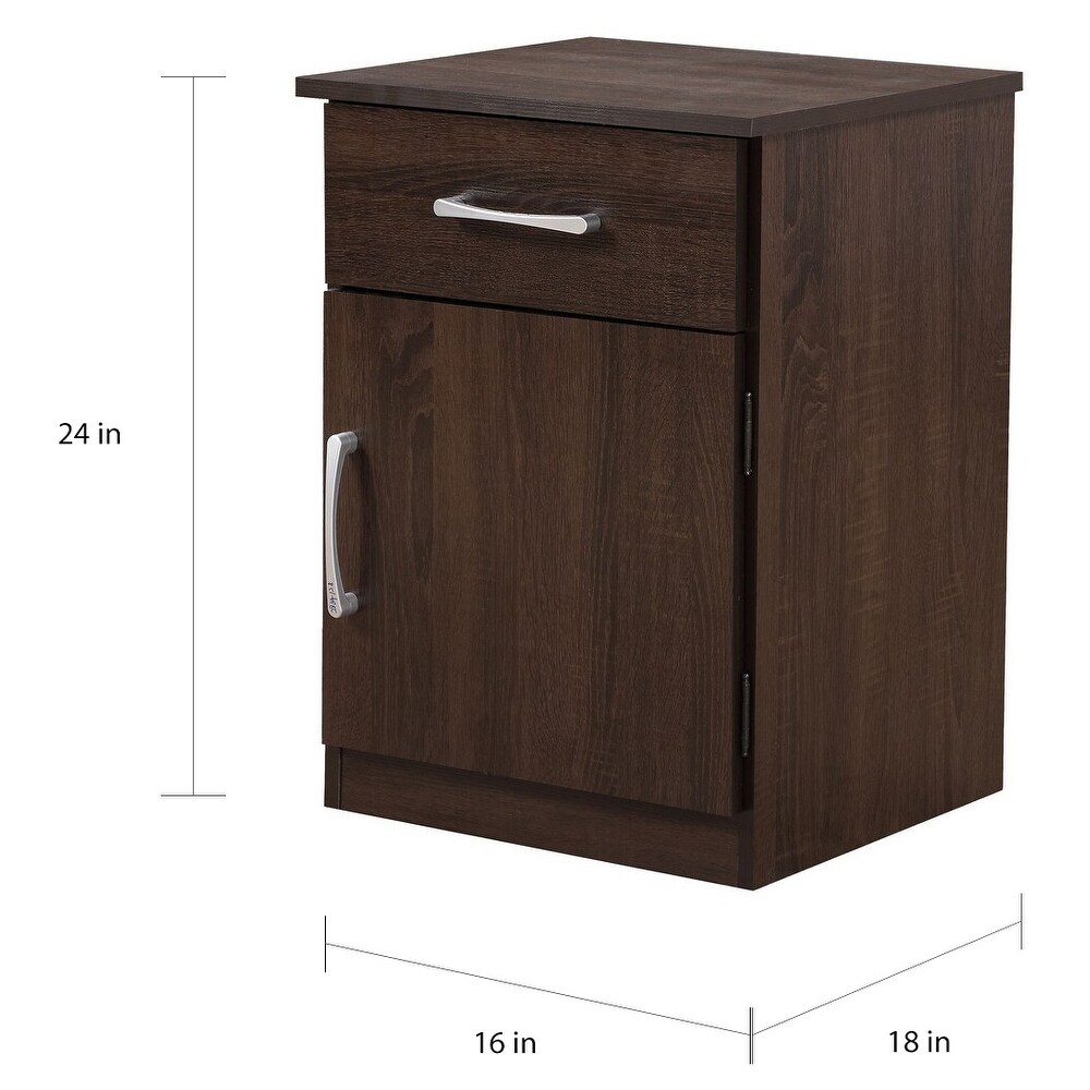 Alston 1 drawer and Cabinet Wood Nightstand