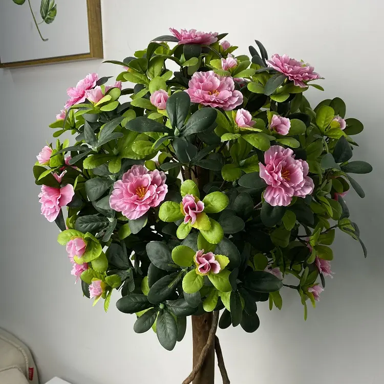 Factory Wholesale 92cm Artificial Flower Topiary Artificial Azalea