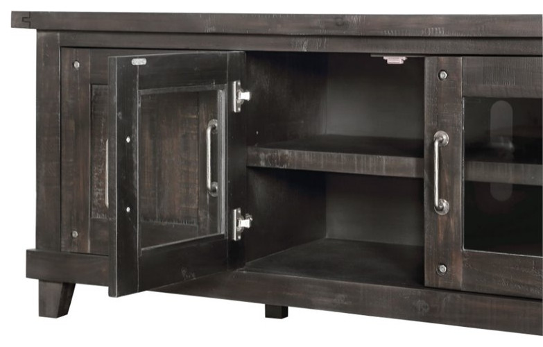 Modus Yosemite 4 Door Solid Wood TV Stand in Cafe   Transitional   Entertainment Centers And Tv Stands   by Homesquare  Houzz