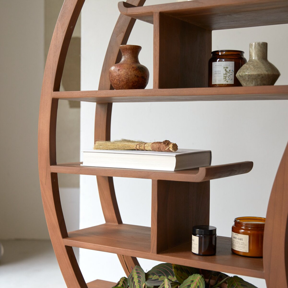 Teak Decorative Bookcase  Tikamoon Sphere Bi Ying Yang   Asian   Bookcases   by Oroa   Distinctive Furniture  Houzz