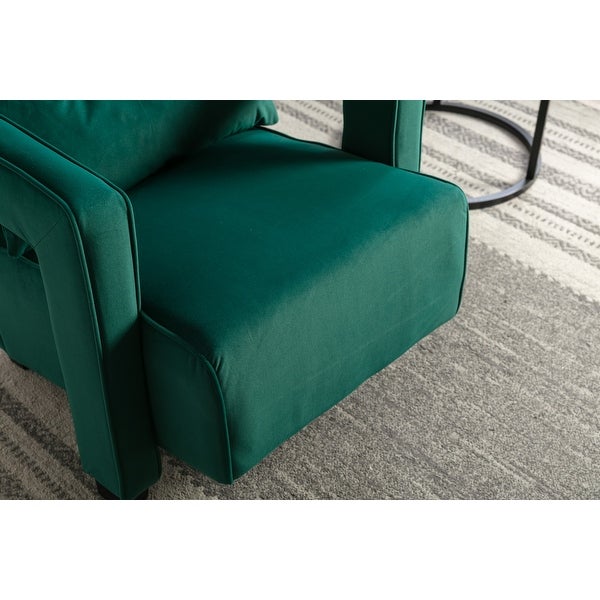 Velvet Open Back Upholstered Armchair with Pillow