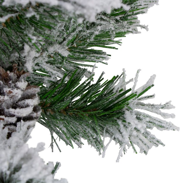 Unlit Flocked Angel Pine With Pine Cones Artificial Christmas Garland