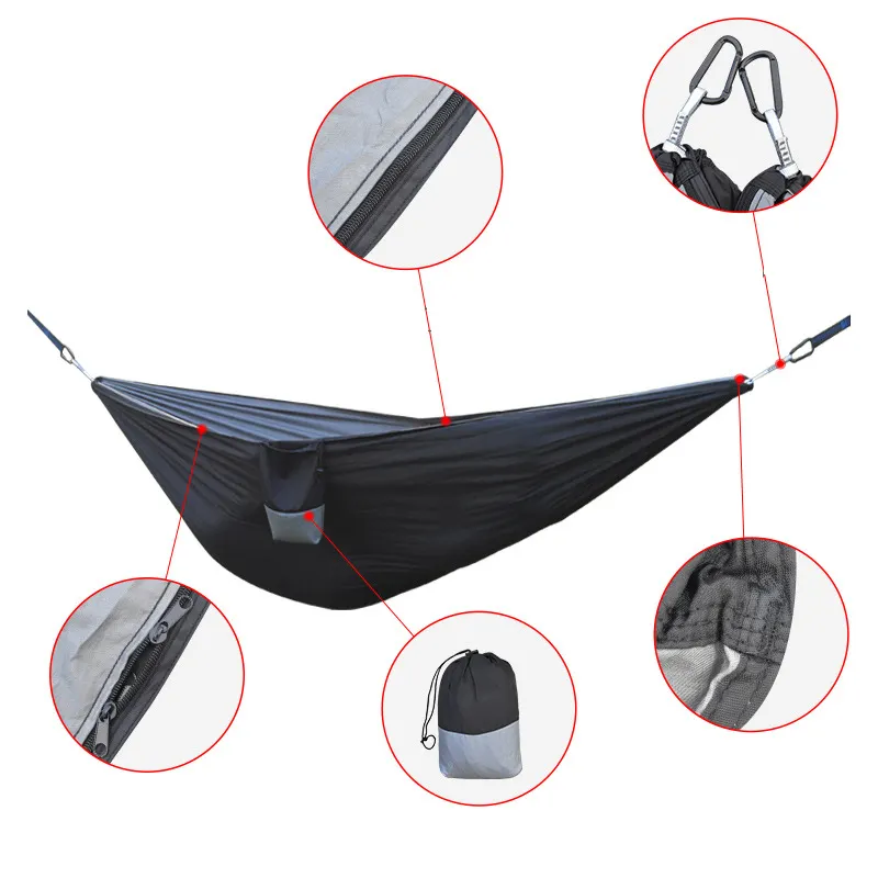 Custom Camping hiking Hammock waterproof Outdoors Hammock Portable nylon Hammock outdoors